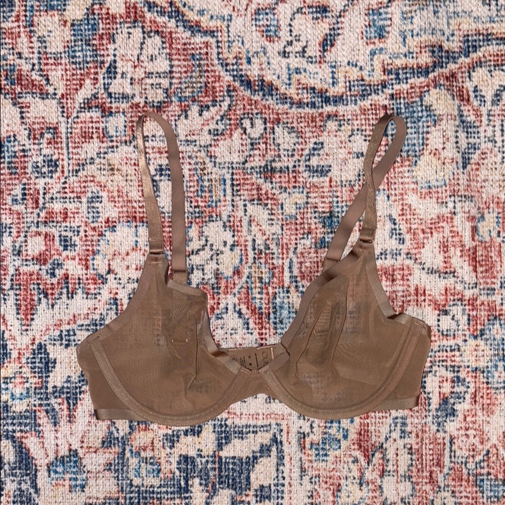 Cuup The Plunge Mesh Bra in Taupe SZ 32C NWOT - Picture 2 of 4